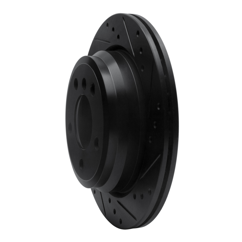 BMW 325XI Brake Rotor (1) - Rear Right - R1 Concepts - Drilled & Slotted - Black - `06-`20